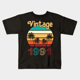 Summer Vintage 1991 Happy Birthday 29 Years Old To Me You Papa Nana Dad Mom Husband Wife Kids T-Shirt